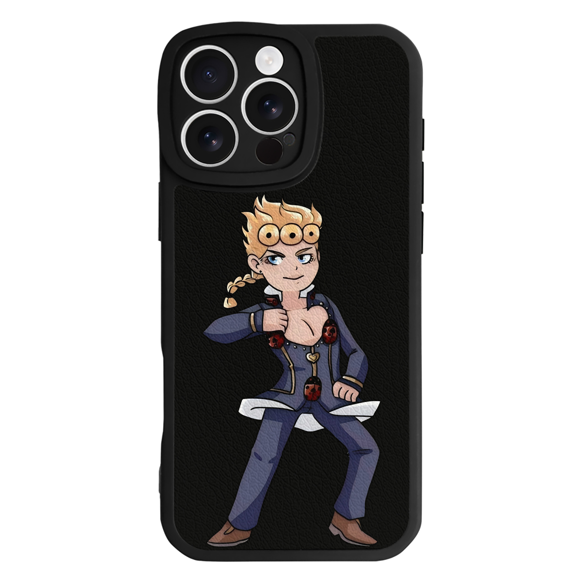 （画像用） ジョジョの奇妙な冒険 ジョルノ?ジョバァーナ JoJo's Bizarre Adventure Giorno Giovanna 【iPhone 16シリーズ対応】シリコンスマホケース（レザー調） 材質：シリコン